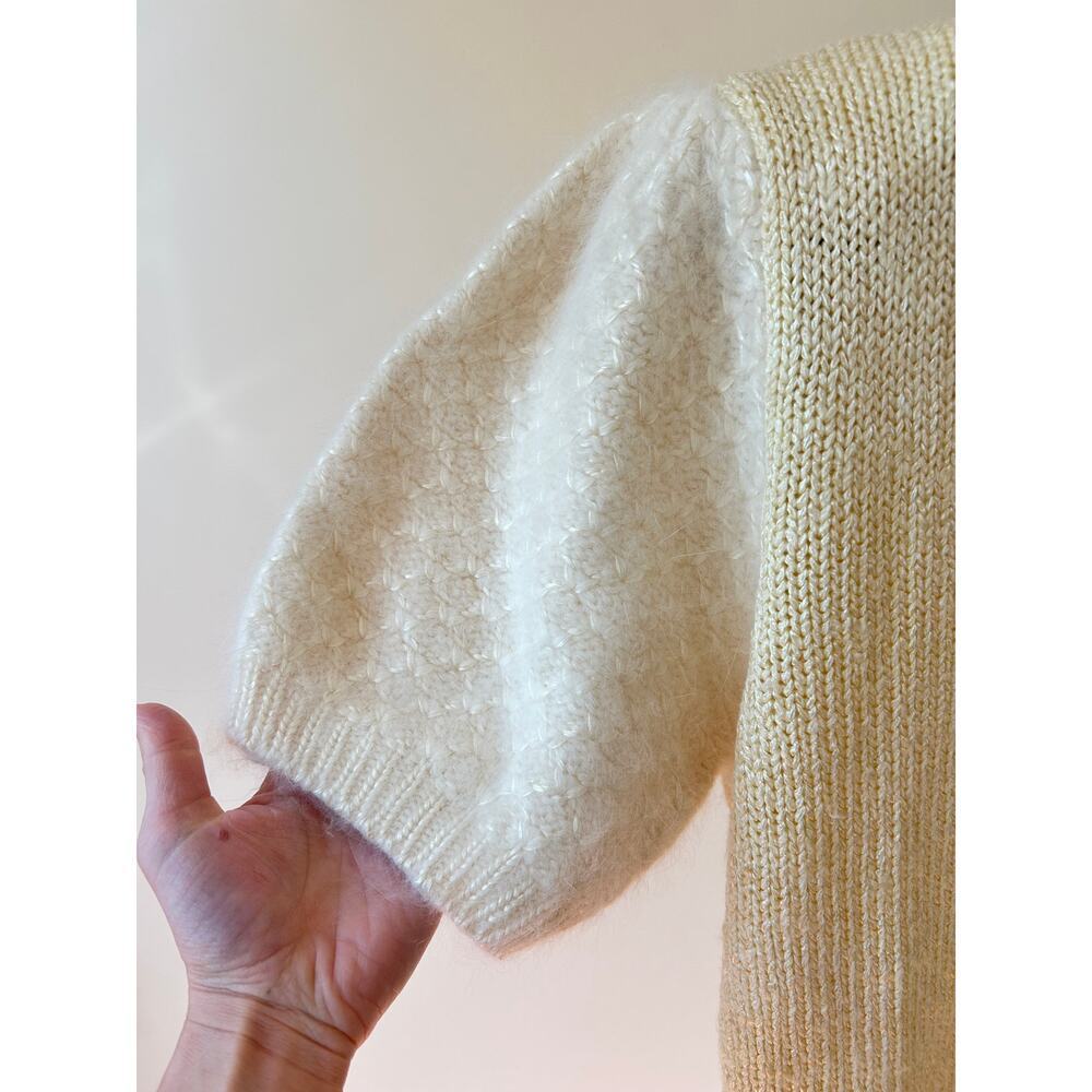 Vintage Andrea Haber Angora Blend Puff Sleeve Knit Top - Medium - Picture 3 of 7